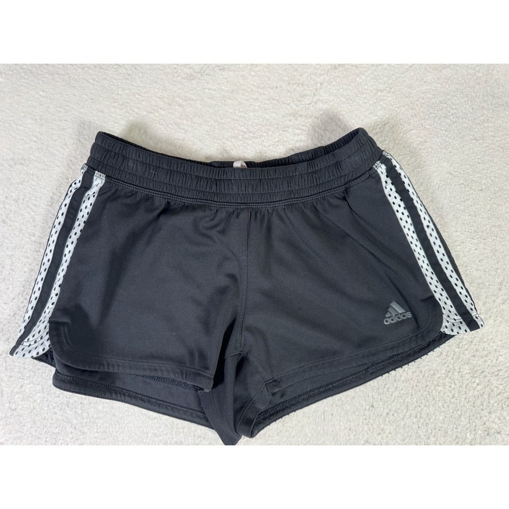 Adidas Athletic Shorts Women Small Black Excellent Climalite Mesh Trim DT1664